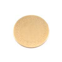 Brass 3/4" (19mm) Circle Dot Border Blank, 24g Brass 3/4" (19mm) Circle Dot Border Blank, 24g