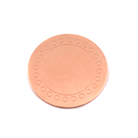 Copper 3/4" (19mm) Circle Dot Border Blank, 24g Copper 3/4" (19mm) Circle Dot Border Blank, 24g