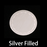 Silver Filled 3/4" (19mm) Circle Wavy Border Blank, 24g Silver Filled 3/4" (19mm) Circle Wavy Border Blank, 24g