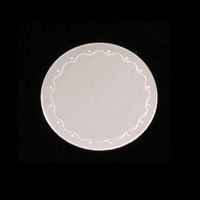 Sterling Silver 3/4"(19mm) Circle Wavy Border Blank, 24g Sterling Silver 3/4"(19mm) Circle Wavy Border Blank, 24g
