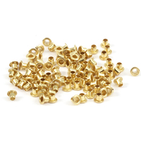 Brass Hollow 3/32" Eyelets, 3/32" Long Brass Hollow 3/32" Eyelets, 3/32" Long
