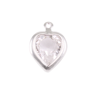 Swarovski Crystal Heart Silver Charm Diamondique (APRIL) Swarovski Crystal Heart Silver Charm Diamondique (APRIL)