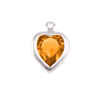 Swarovski Crystal Heart Silver Charm Topaz (NOVEMBER) Swarovski Crystal Heart Silver Charm Topaz (NOVEMBER)