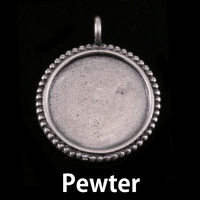 Pewter Circle with Dotted Edge, Large Pewter Circle with Dotted Edge, Large