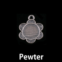 Pewter Six Petal Heart Flower Pewter Six Petal Heart Flower