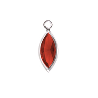 Swarovski Crystal Navette Silver Charm (Garnet - JANUARY) Swarovski Crystal Navette Silver Charm (Garnet - JANUARY)