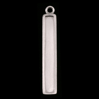 Sterling Silver Raised Edge Long Rectangle Pendant Sterling Silver Raised Edge Long Rectangle Pendant