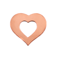 Copper Medium Heart Washer, 24g Copper Medium Heart Washer, 24g