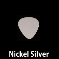 Nickel Silver Small "Guitar Pick" Blank, 24g Nickel Silver Small "Guitar Pick" Blank, 24g