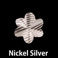 Nickel 6 Petal Striped Folded Flower, 24g Nickel 6 Petal Striped Folded Flower, 24g