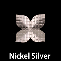 Nickel 4 Petal Checkered Folded Flower, 24g Nickel 4 Petal Checkered Folded Flower, 24g
