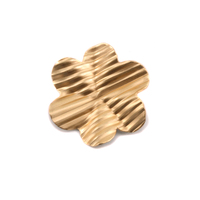 Brass 6 Petal Striped Folded Flower, 24g Brass 6 Petal Striped Folded Flower, 24g