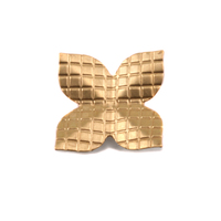 Brass 4 Petal Checkered Folded Flower, 24g Brass 4 Petal Checkered Folded Flower, 24g