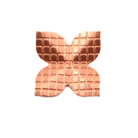 Copper 4 Petal Checkered Folded Flower, 24g Copper 4 Petal Checkered Folded Flower, 24g