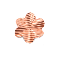 Copper 6 Petal Striped Folded Flower, 24g Copper 6 Petal Striped Folded Flower, 24g
