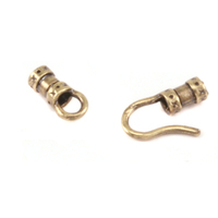 Antique Brass Hook and Eye Clasp with Pinch Ends, 1.5 ID, Antique Brass Hook and Eye Clasp with Pinch Ends, 1.5 ID,