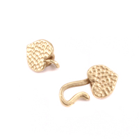 Brass Heart Hook and Eye Clasp with Pinch Ends, 1.5 ID, Brass Heart Hook and Eye Clasp with Pinch Ends, 1.5 ID,