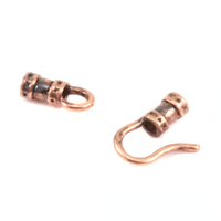 Antique Copper Hook and Eye Clasp with Pinch Ends 1.5 ID, 2pk Antique Copper Hook and Eye Clasp with Pinch Ends 1.5 ID, 2pk