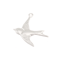 Sterling Silver Puffy Bird in Flight Charm Sterling Silver Puffy Bird in Flight Charm