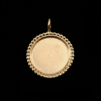 Gold Plated Circle with Dotted Edge, Medium Gold Plated Circle with Dotted Edge, Medium