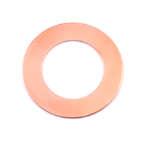 Copper 1" Washer, 5/8" ID, 24g Copper 1" Washer, 5/8" ID, 24g