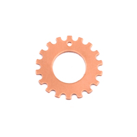 Copper Notched Washer 3/4" Washer, 3/8" ID, 24g Copper Notched Washer 3/4" Washer, 3/8" ID, 24g