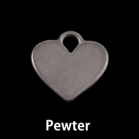 Pewter Heart Pendant with Top Loop Pewter Heart Pendant with Top Loop