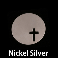 Nickel Silver 7/8" (22mm) Circle with Cross, 24g Nickel Silver 7/8" (22mm) Circle with Cross, 24g