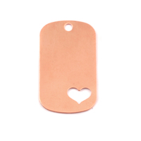 Copper Medium Dog Tag with Heart, 24g Copper Medium Dog Tag with Heart, 24g