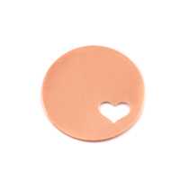 Copper Circle, 7/8" (22mm) with Heart, 24g Copper Circle, 7/8" (22mm) with Heart, 24g