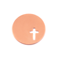 Copper Circle, 7/8" (22mm) with Cross, 24g Copper Circle, 7/8" (22mm) with Cross, 24g