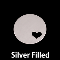 Silver Filled Circle 7/8" (22mm) with Heart, 24g Silver Filled Circle 7/8" (22mm) with Heart, 24g