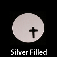 Silver Filled Circle 7/8" (22mm) with Cross, 24g Silver Filled Circle 7/8" (22mm) with Cross, 24g