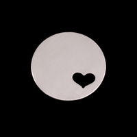 Sterling Silver 7/8" (22mm) Circle with Heart, 24g Sterling Silver 7/8" (22mm) Circle with Heart, 24g