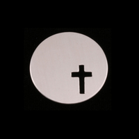 Sterling Silver 7/8" (22mm) Circle with Cross, 24g Sterling Silver 7/8" (22mm) Circle with Cross, 24g
