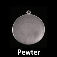 Pewter 1" Circle with Top Loop Pewter 1" Circle with Top Loop