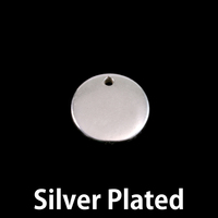 Silver Plated Pewter 1/2" (13mm) Circle with hole, 16g Silver Plated Pewter 1/2" (13mm) Circle with hole, 16g