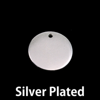 Silver Plated Pewter 5/8" (16mm) Circle with hole, 16g Silver Plated Pewter 5/8" (16mm) Circle with hole, 16g