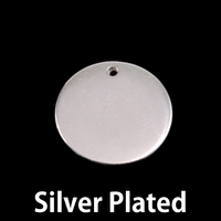 Silver Plated Pewter 3/4" (19mm) Circle with hole, 16g Silver Plated Pewter 3/4" (19mm) Circle with hole, 16g
