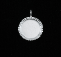 Sterling Silver Circle with Dotted Edge, Medium Sterling Silver Circle with Dotted Edge, Medium