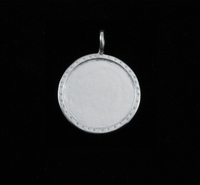 Sterling Silver Circle with Textured Edge, Medium Sterling Silver Circle with Textured Edge, Medium