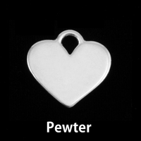 Silver Plated Pewter Heart Pendant with Top Loop Silver Plated Pewter Heart Pendant with Top Loop