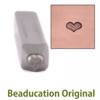 Tiny Fat Lined Heart Design Stamp - Beaducation Original Tiny Fat Lined Heart Design Stamp - Beaducation Original
