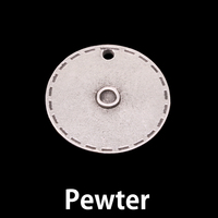 Pewter Stitched Edge Birthstone Circle Pendant Pewter Stitched Edge Birthstone Circle Pendant