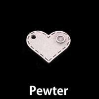 Pewter Stitched Edge Birthstone Heart Pendant Pewter Stitched Edge Birthstone Heart Pendant
