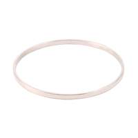 Silver Plated Flat Bangle Bracelet, 1/8" Silver Plated Flat Bangle Bracelet, 1/8"