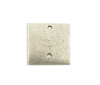 Plated Silver Small Thick Square with Two Holes Plated Silver Small Thick Square with Two Holes