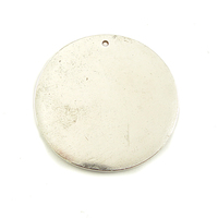 Plated Silver Large Thick Circle with Single Hole Plated Silver Large Thick Circle with Single Hole