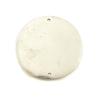 Plated Silver Large Thick Circle with Two Holes Plated Silver Large Thick Circle with Two Holes