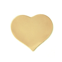 Brass Medium Puffy Heart, 24 gauge Brass Medium Puffy Heart, 24 gauge